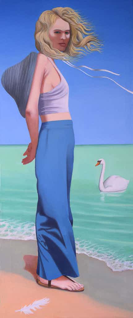 Woman with a swan
